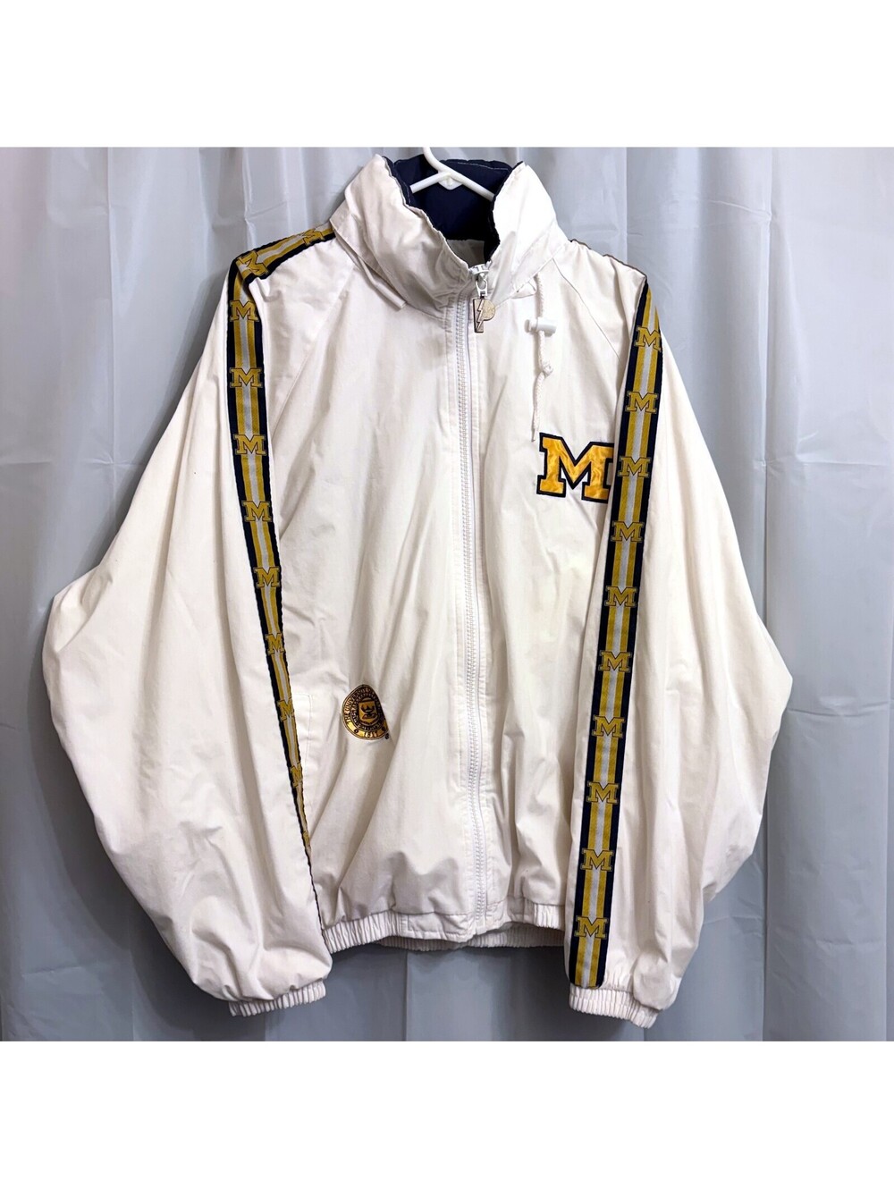 Vintage Pro Player Michigan Men's Wolverines Windbreaker Jacket XL White